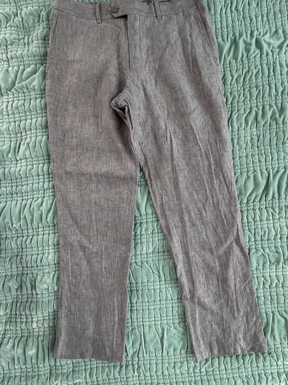 Bar III Men's Gray Linen-Blend Chinos-32/30